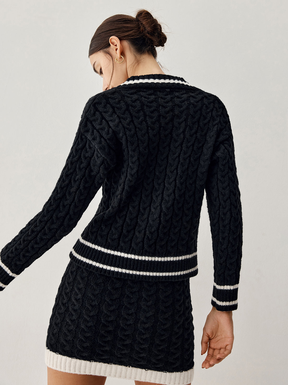 NOBA - Cable knit sweater with skirt