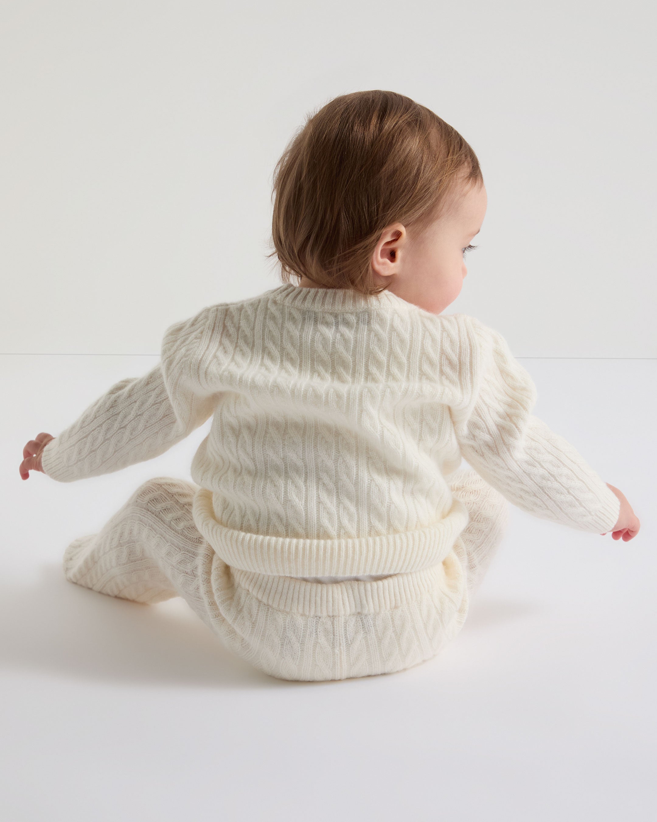 N.Peal Cable Cashmere Leggings New Ivory White