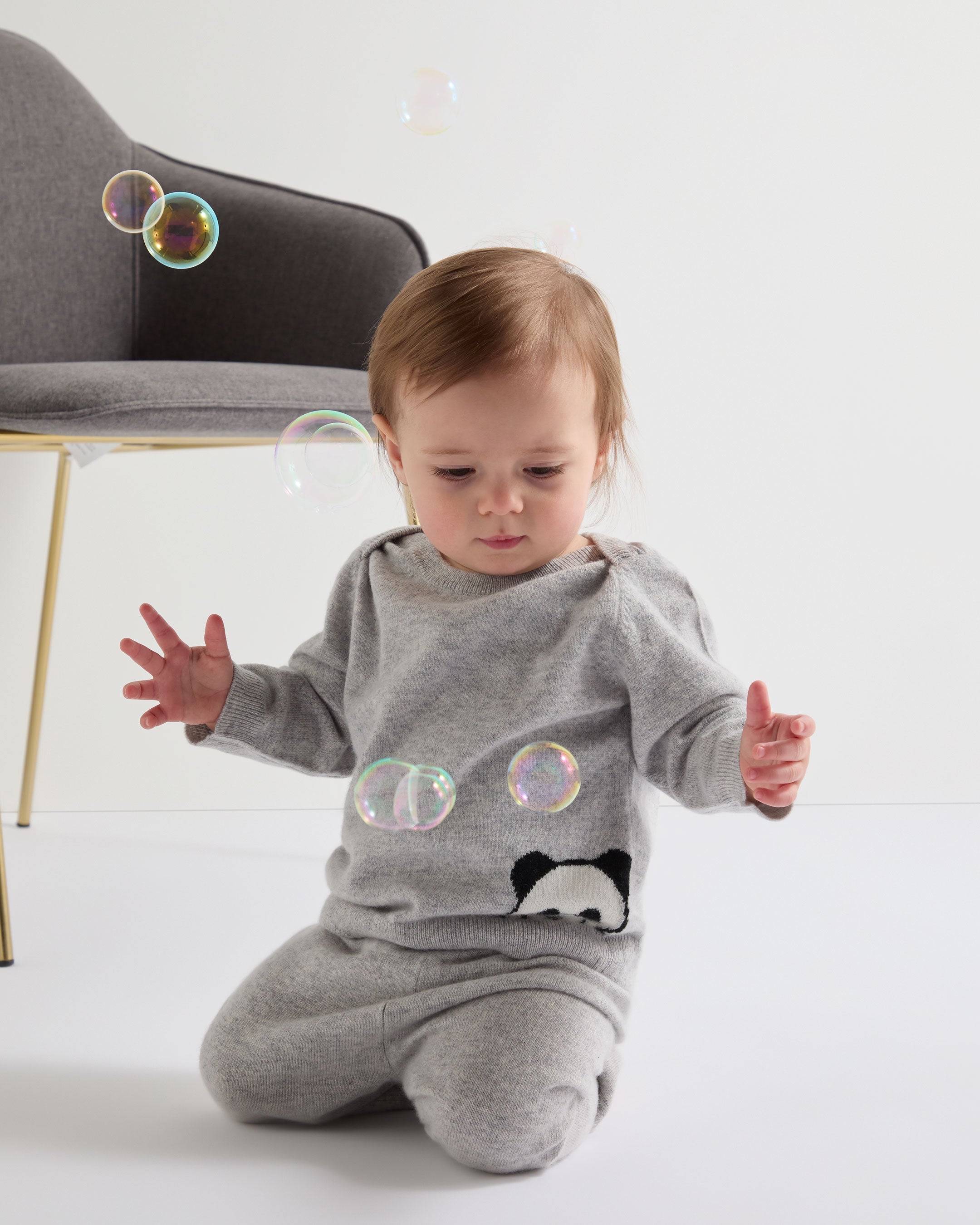 N.Peal Panda Cashmere Jumper Fumo Grey