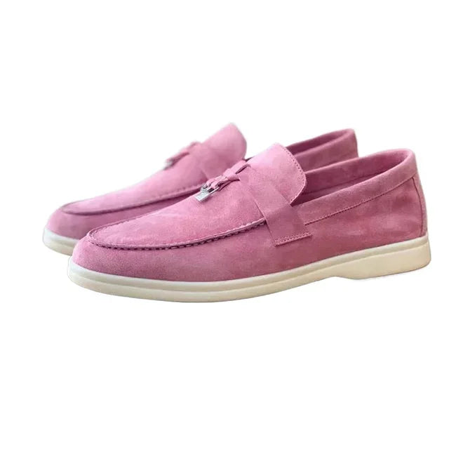 NOBA - Suede Lady Loafers - PURECLO