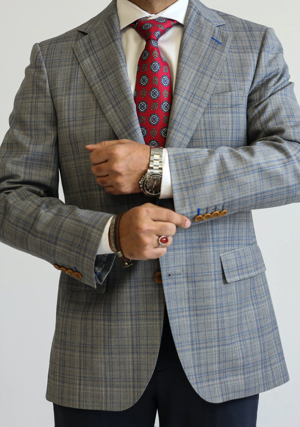 PURE | Signature Glen Plaid Anzug – Grau