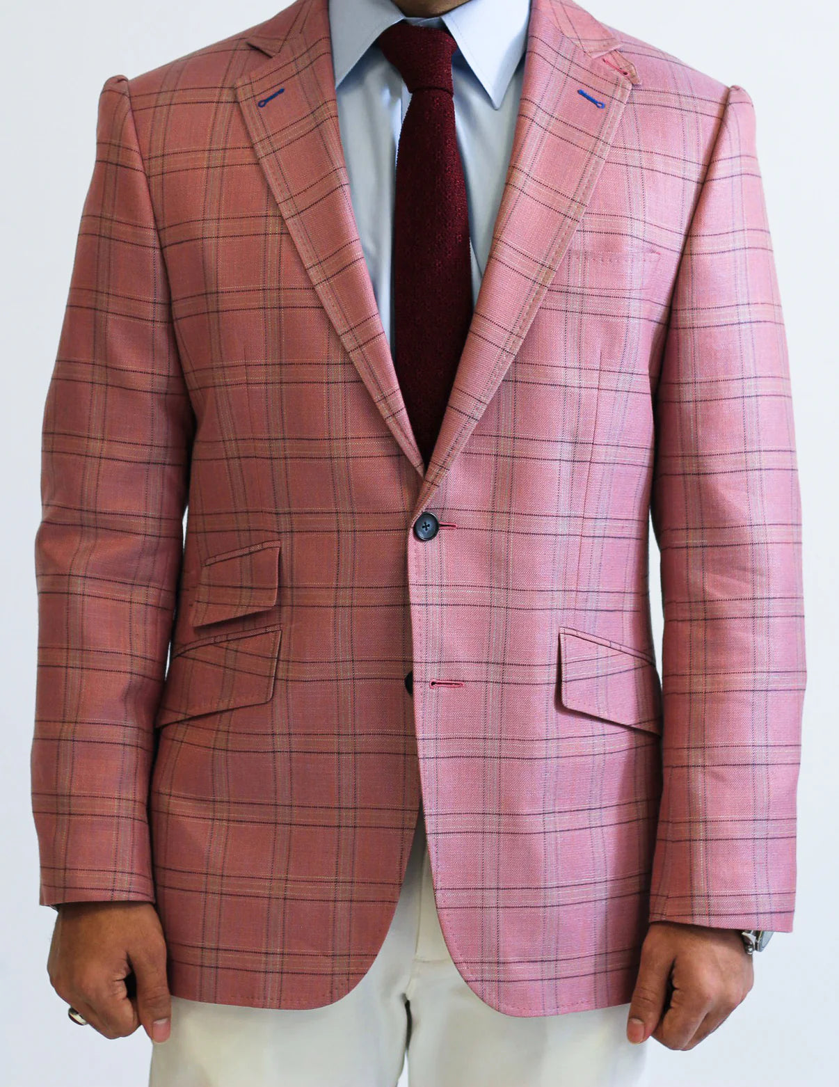 PURE | Cavani Anzug mit Karomuster – Rosa