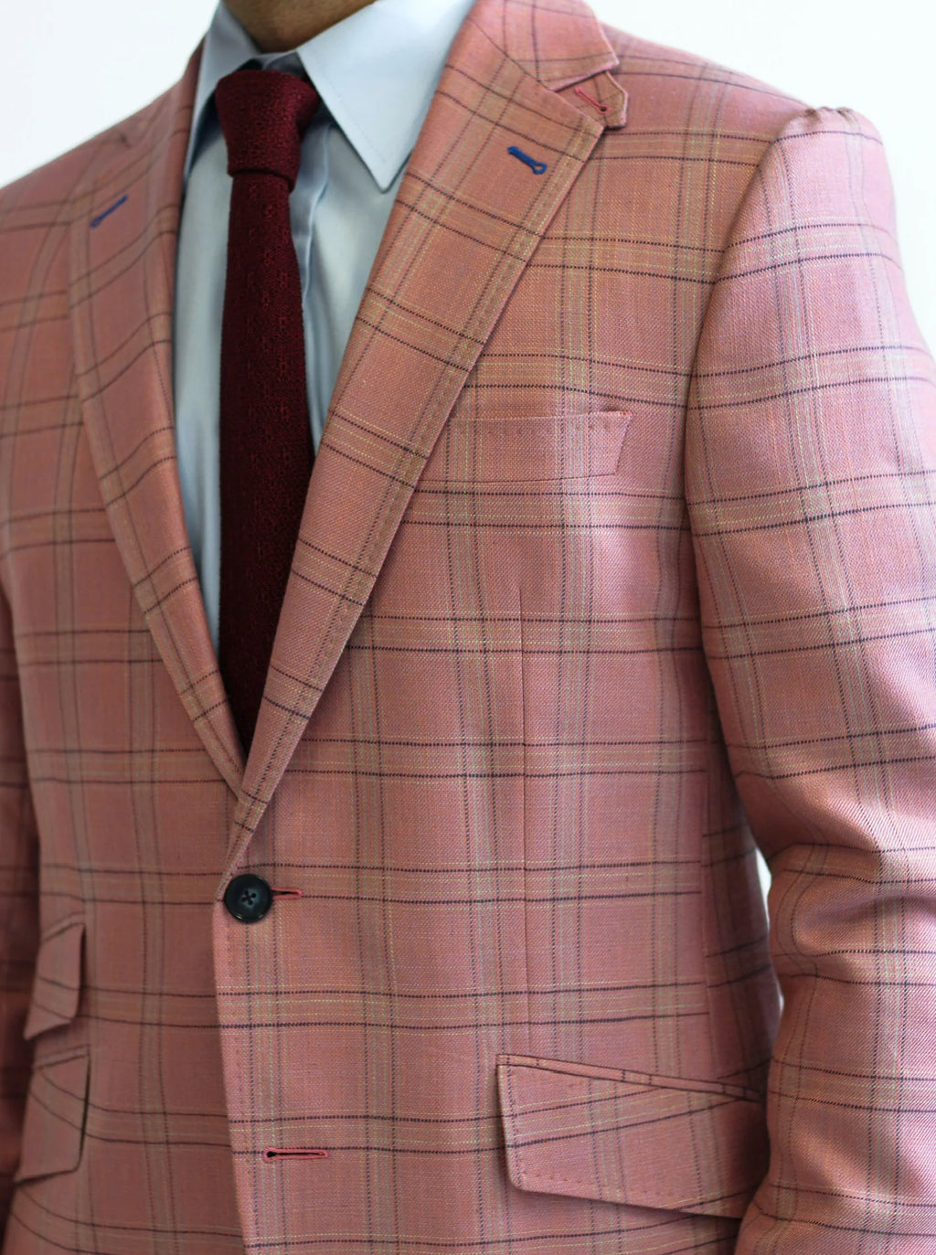 PURE | Cavani Anzug mit Karomuster – Rosa