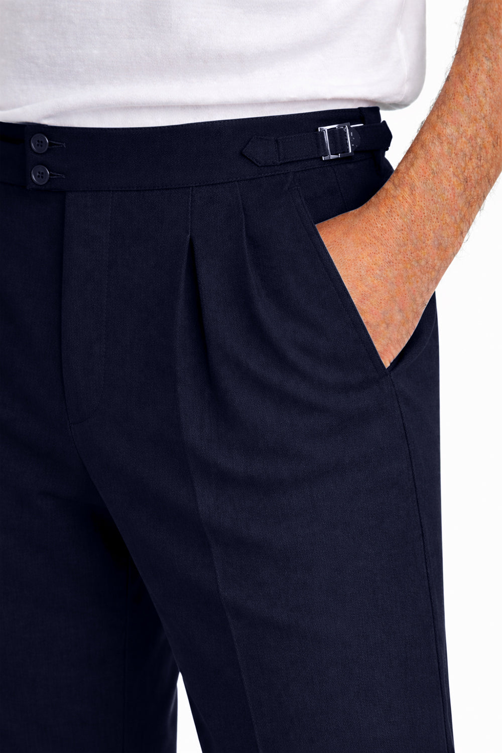 IVAR® Navy Pleated Gurkha Pants