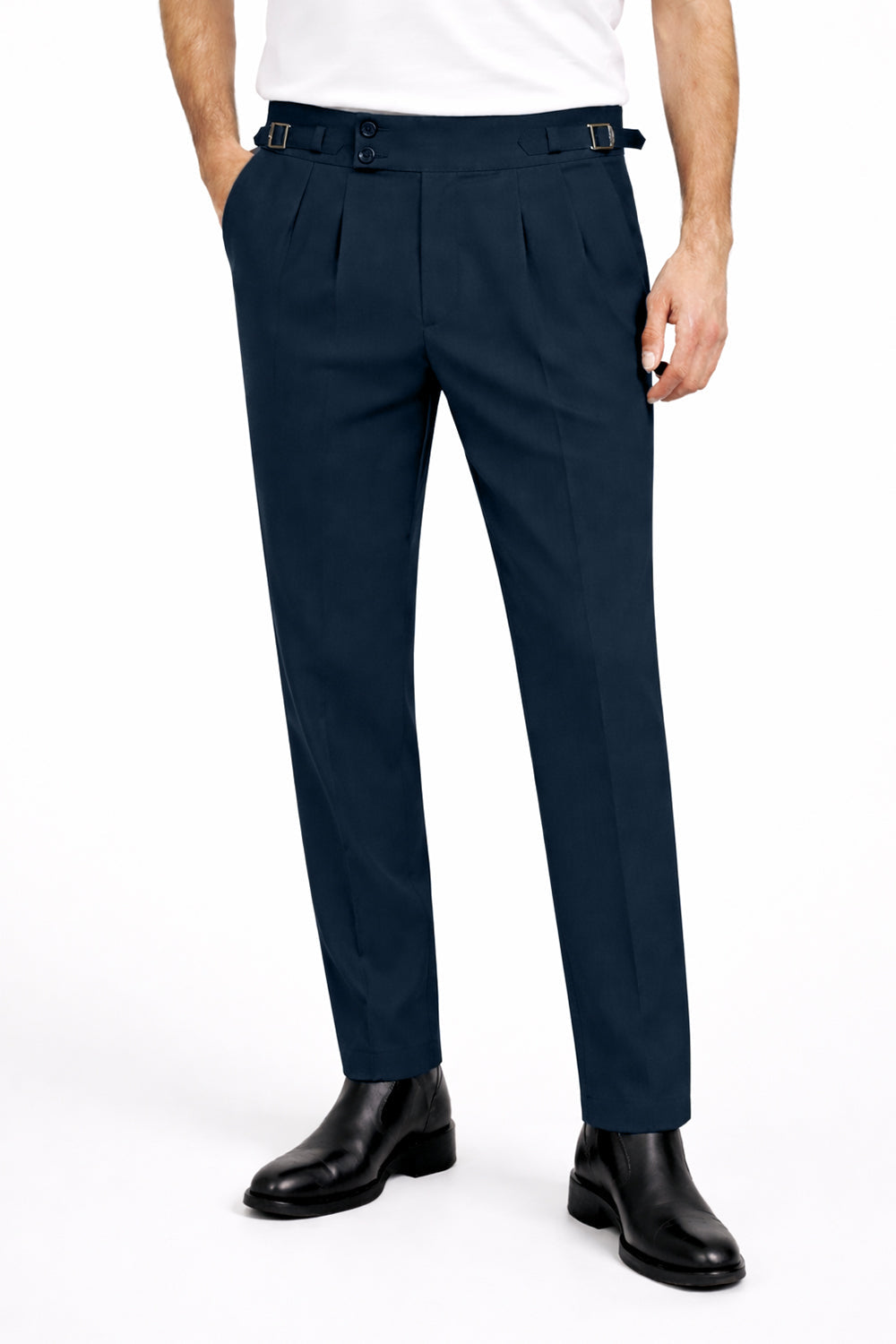 IVAR® Petrol Blue Pleated Gurkha Pants