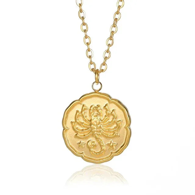 NOBA - Zodiac Sign Necklace - Gold - PURECLO