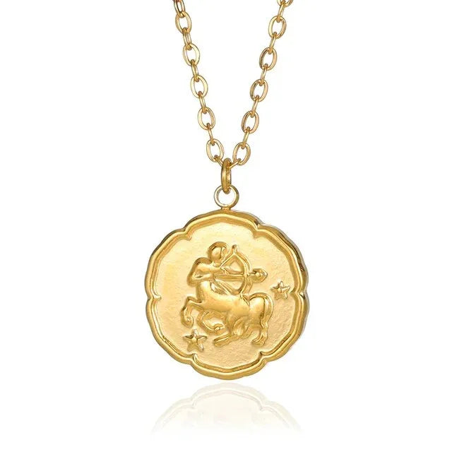 NOBA - Zodiac Sign Necklace - Gold - PURECLO
