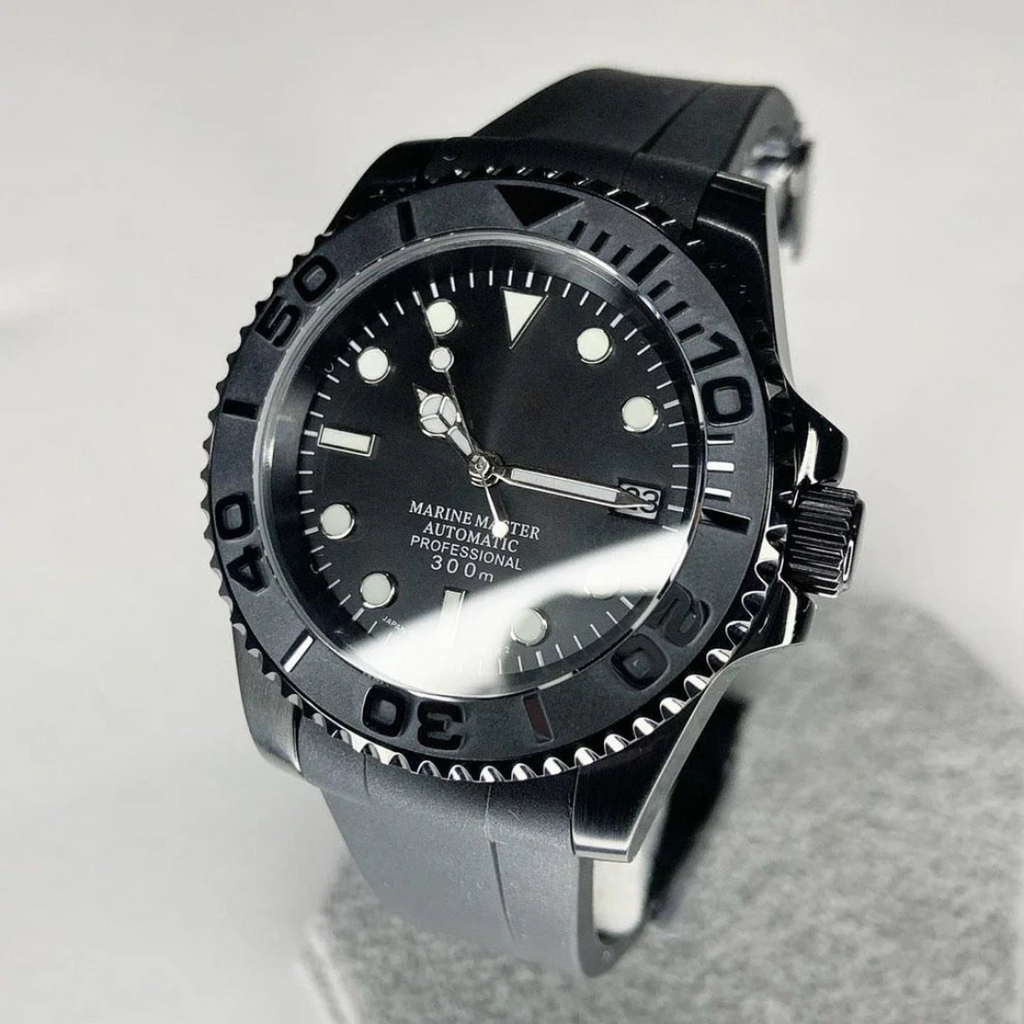 MOD MARINER UHR | KOMPLETT SCHWARZ | SILIKONARMBAND