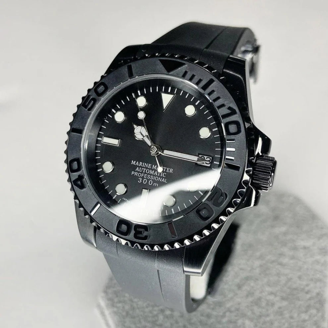 MOD MARINER UHR | KOMPLETT SCHWARZ | SILIKONARMBAND