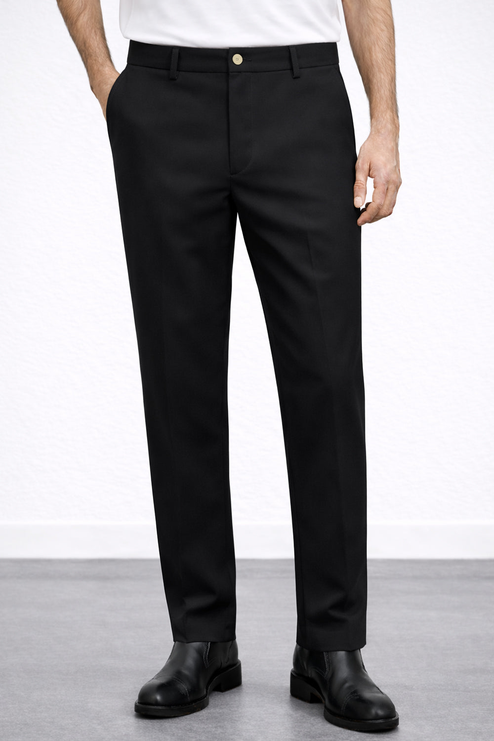 IVAR® Scuba Fitted Black Korean Pant