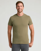 Man wearing The Staple Classic Crew Neck 6-Pack t-shirt.