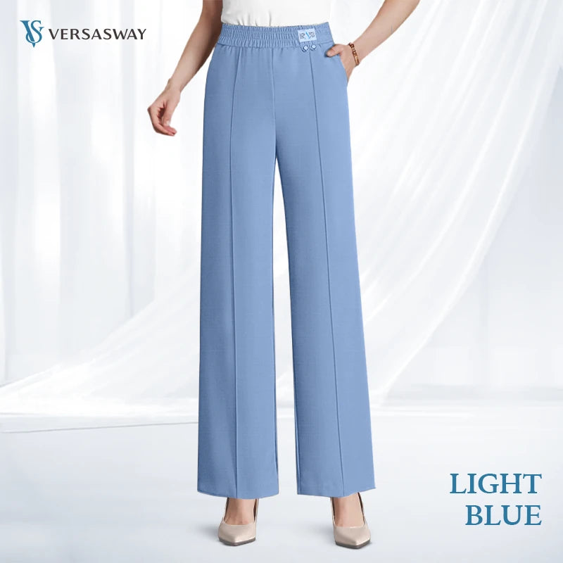 Pure&amp;Clo – Ultraweiche, bequeme High-Rise-Hose mit elastischem Bund 