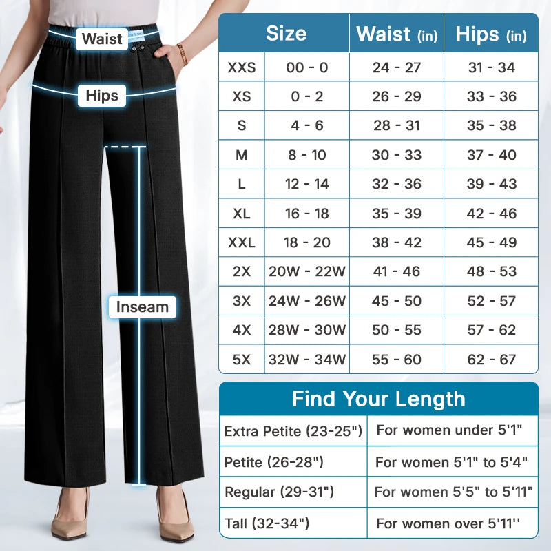 Pure&amp;Clo – Ultraweiche, bequeme High-Rise-Hose mit elastischem Bund 