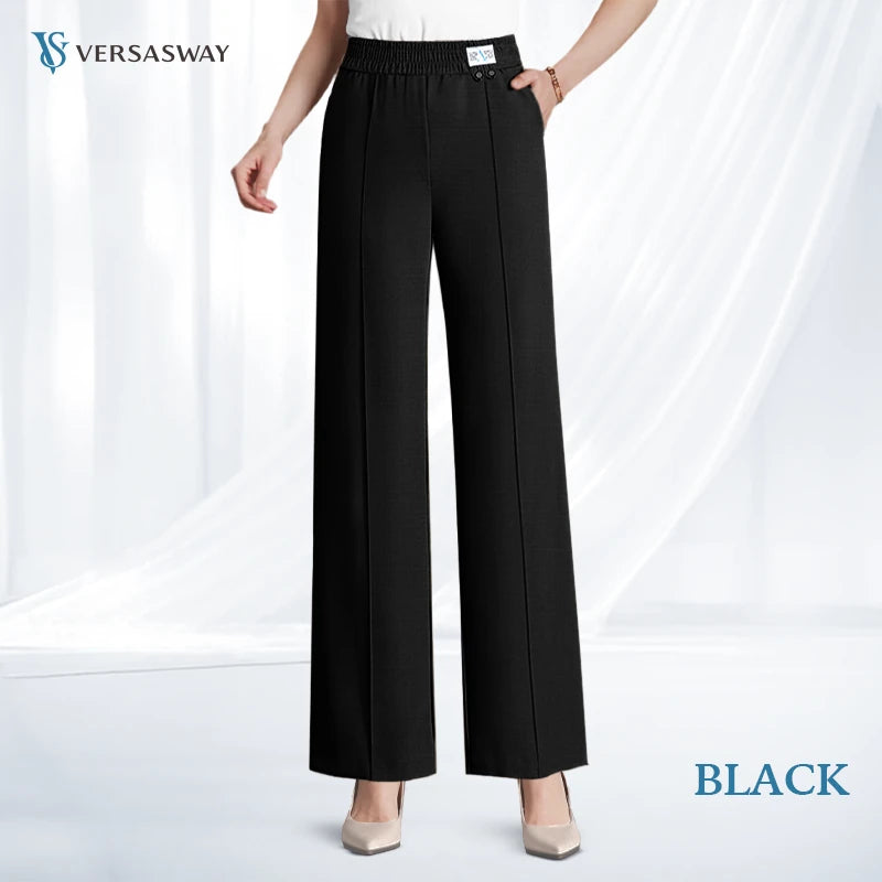 Pure&amp;Clo – Ultraweiche, bequeme High-Rise-Hose mit elastischem Bund 