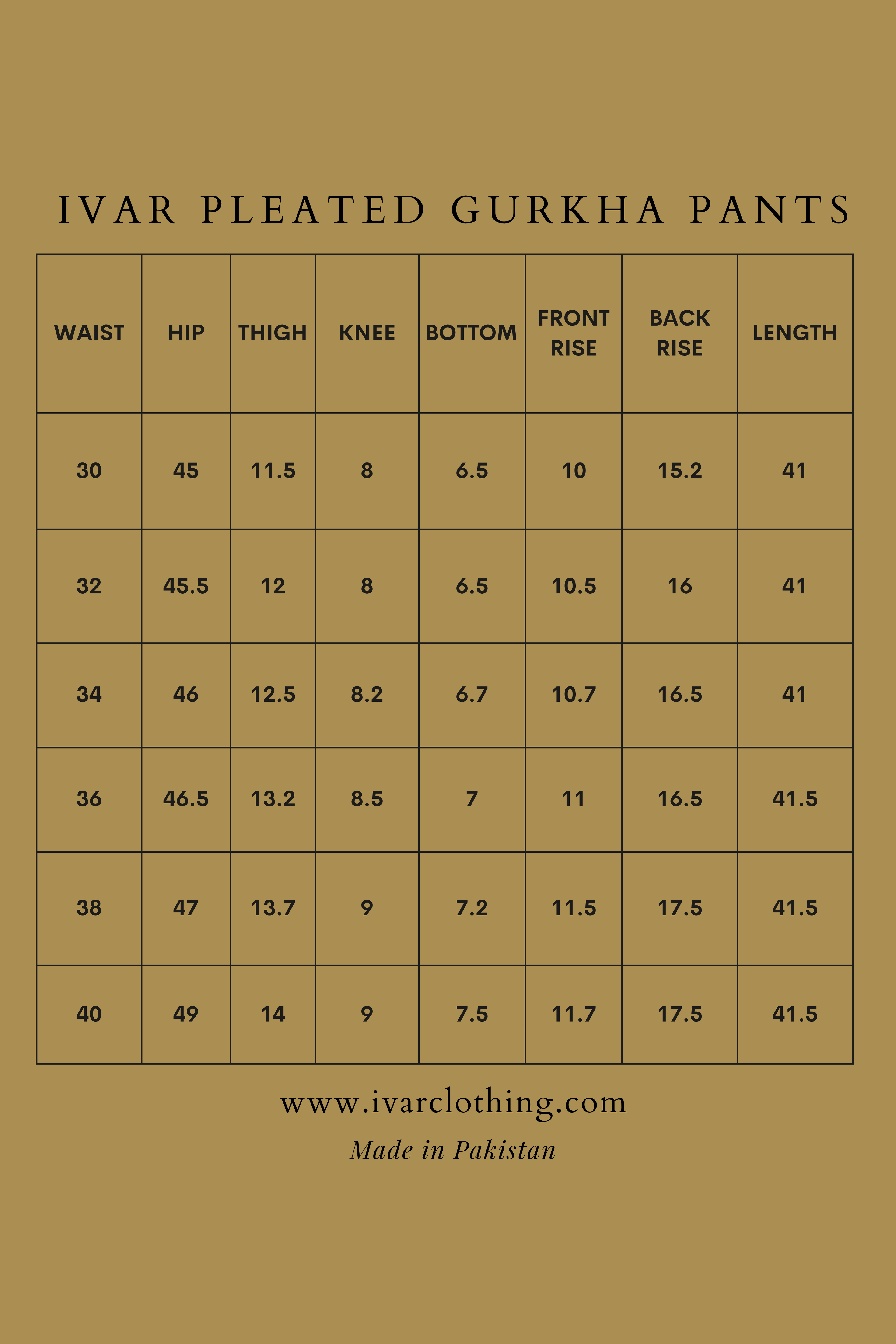 IVAR® Khaki Pleated Gurkha Pants