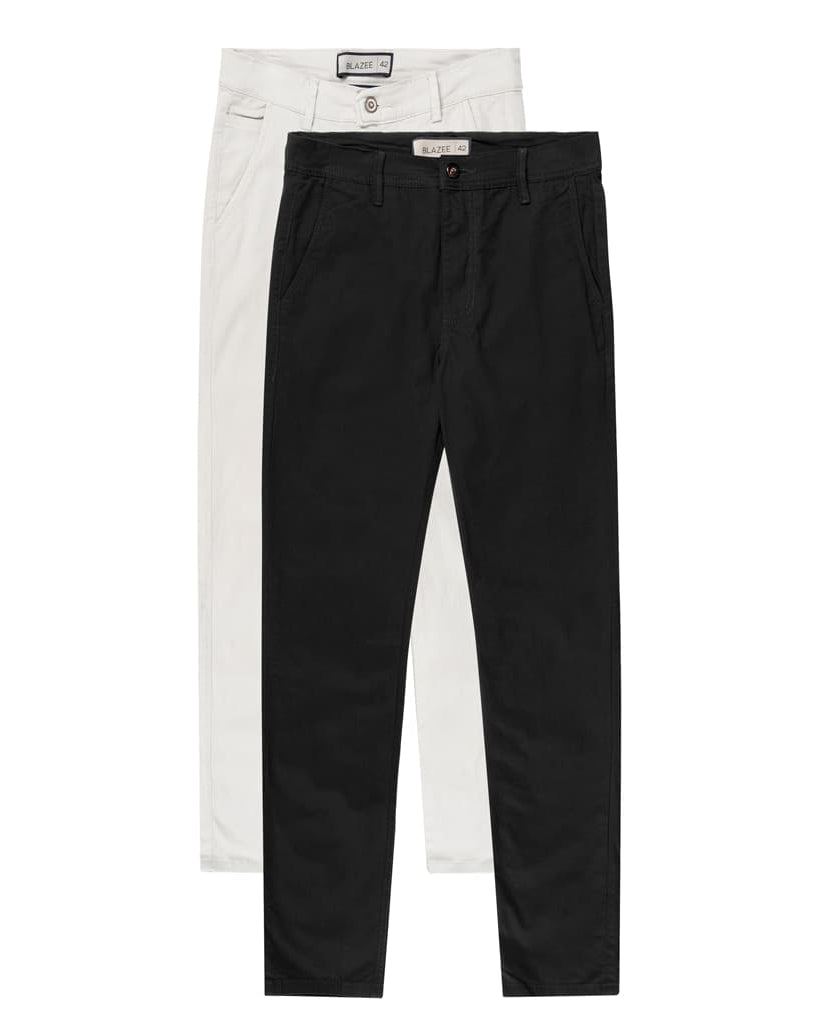 Kit 2 Calças de Sarja com Corte Chino - Santorini