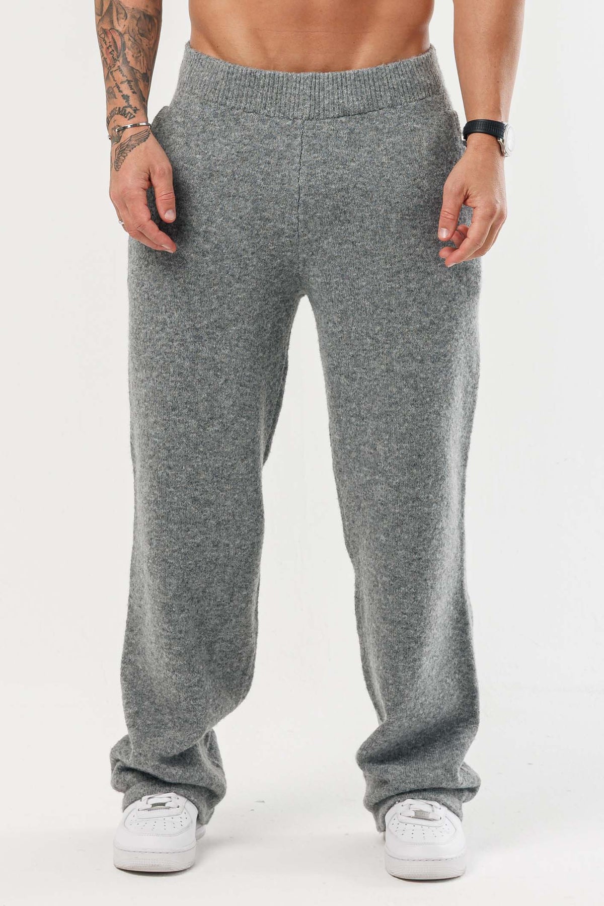 Strickjogger - Grau meliert