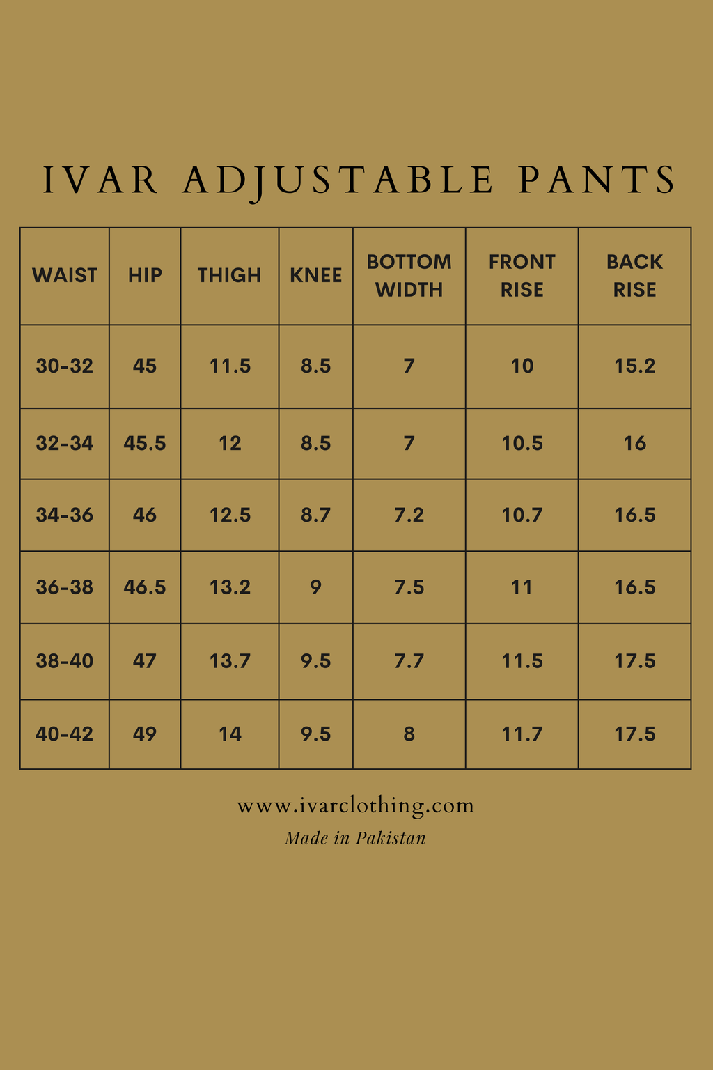 IVAR® Charcoal Adjustable pleated pants