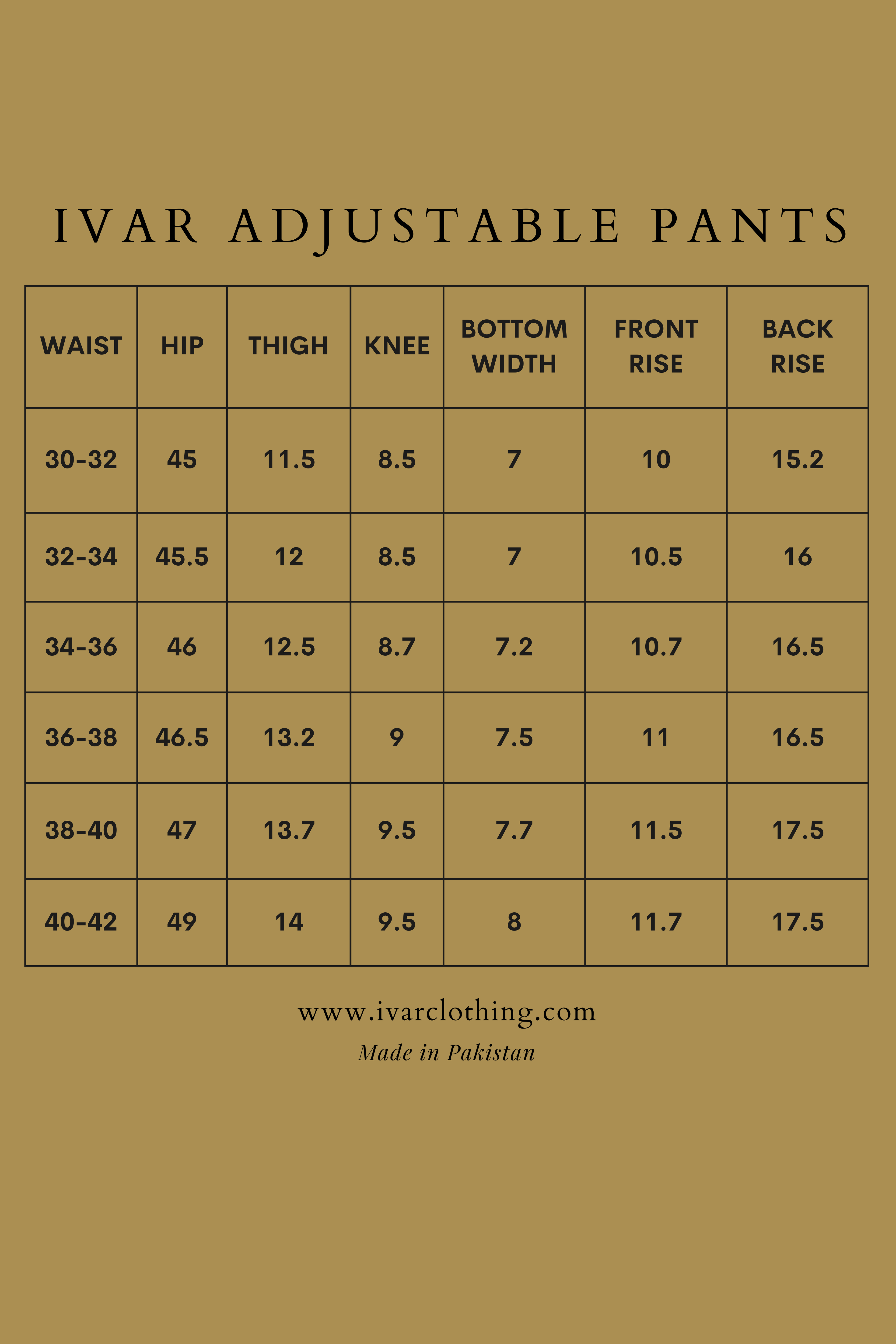 IVAR® Charcoal Adjustable pleated pants