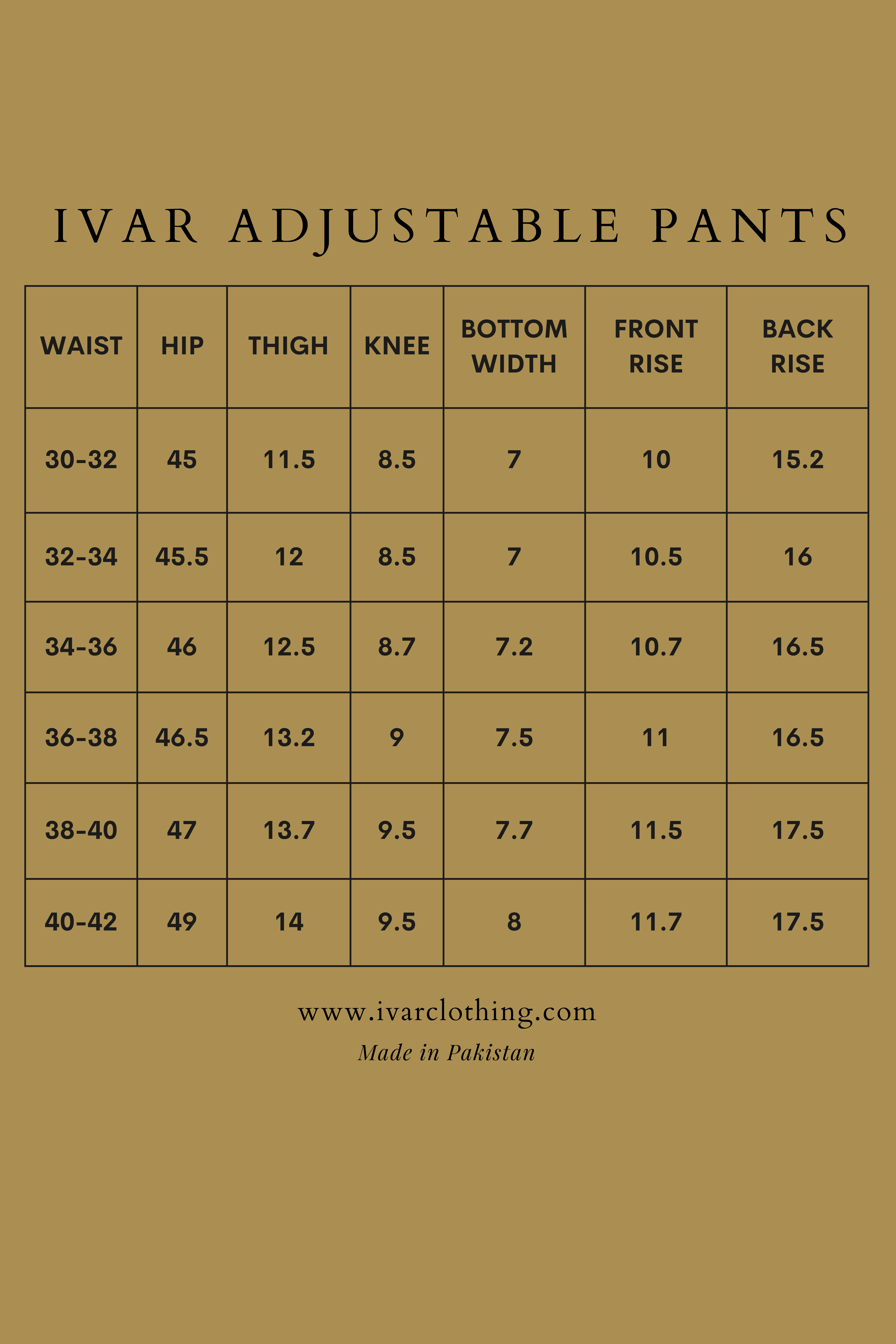 IVAR® Fawn Adjustable pleated pants