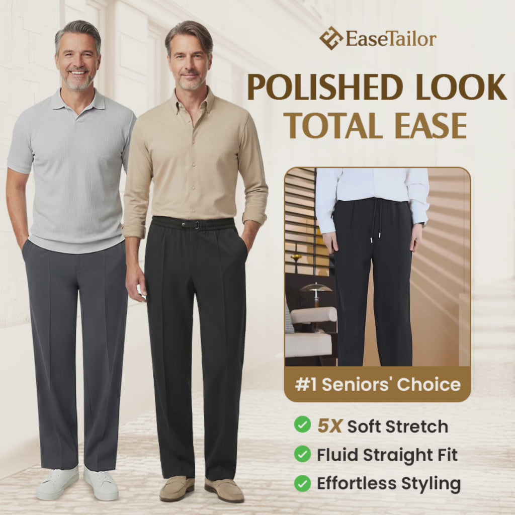 EaseTailor Calça Masculina Reta Smart Comfort