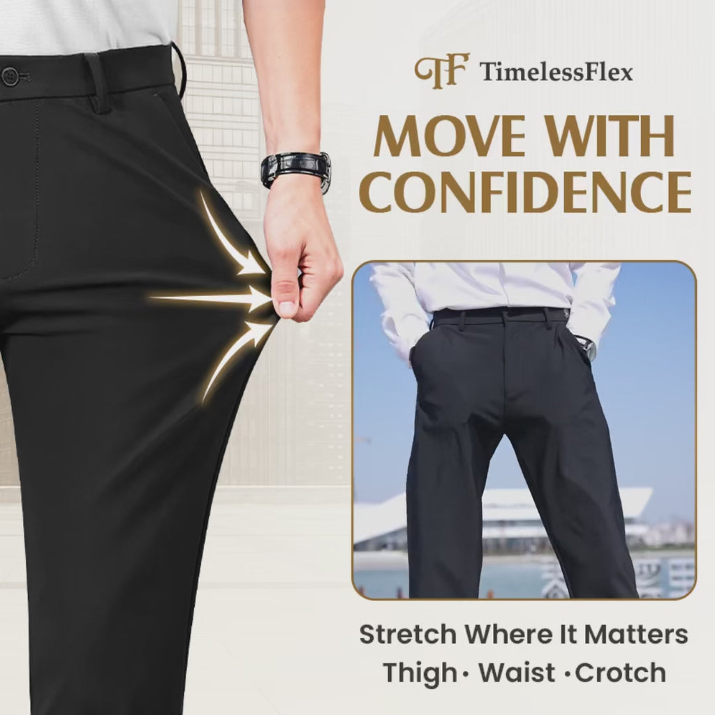 Pure™ TimelessFlex – Pantalones Clásicos de Corte Recto para Hombre con Elasticidad 4-Way Stretch