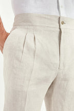 Sand linen relaxed shorts - Made in Italy