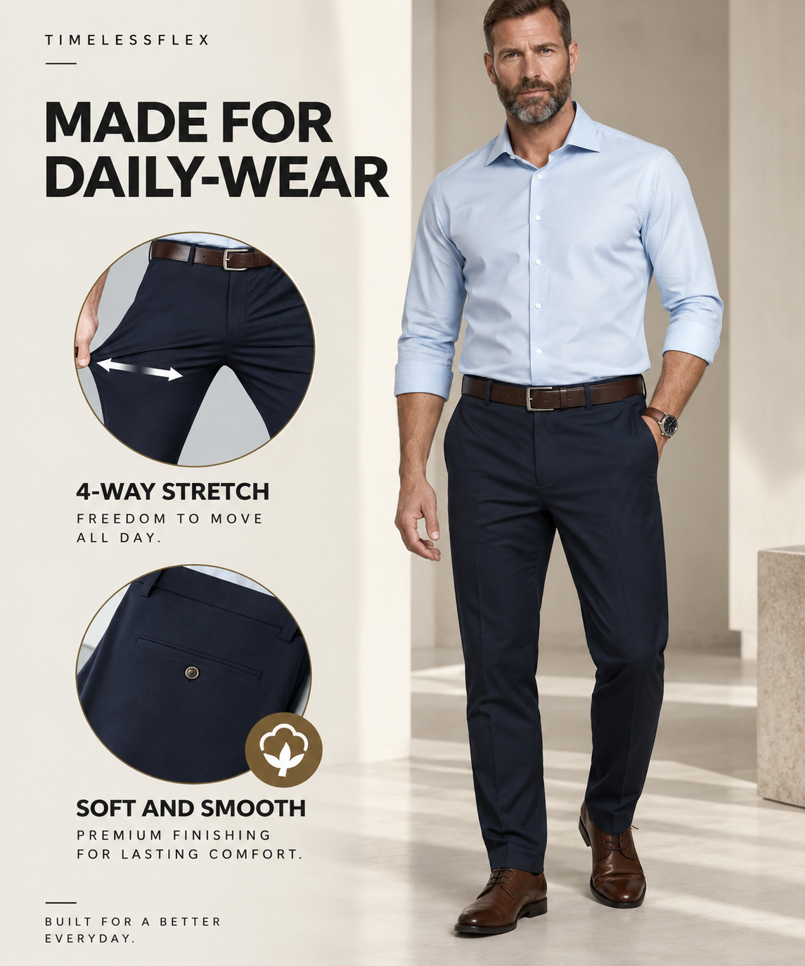 THE TIMELESSFLEX PANTS PURECLO