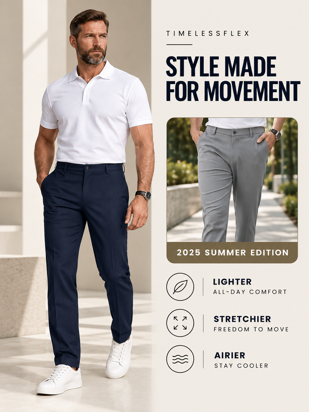 THE TIMELESSFLEX PANTS PURECLO