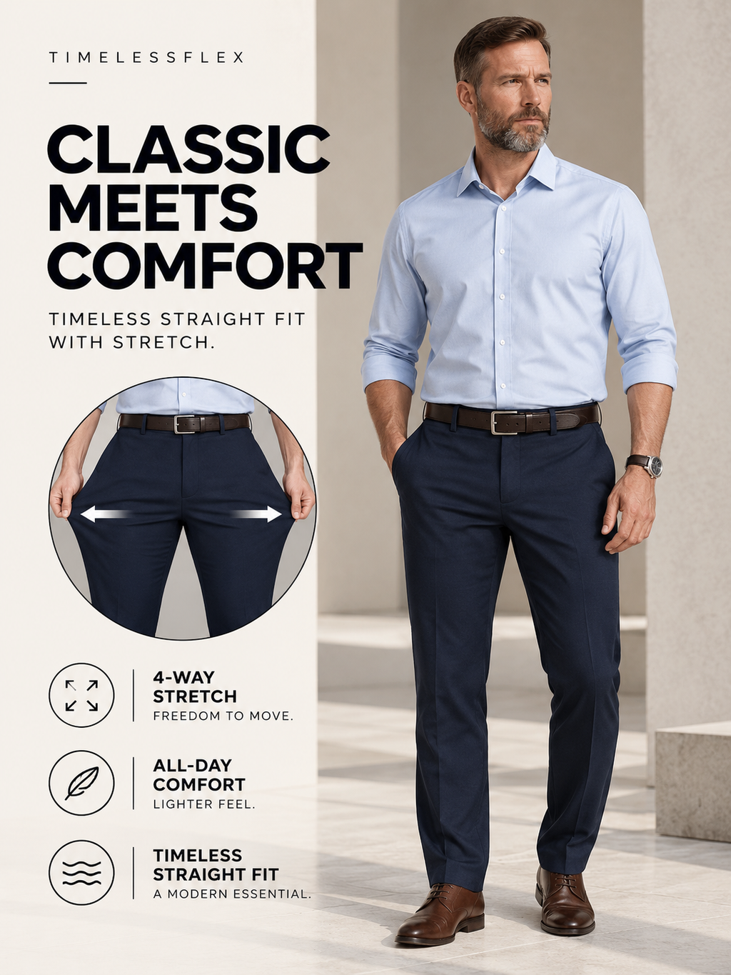 THE TIMELESSFLEX PANTS PURECLO